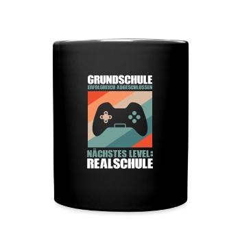 Grundschule Abschluss Schulabschluss Geschenk - Tasse einfarbig - Schwarz - Vorne