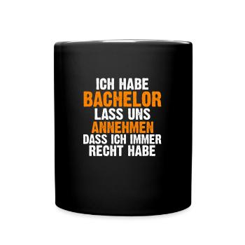 Bachelor Prüfung Bachelor Prüfung Geschenk - Tasse einfarbig - Schwarz - Vorne