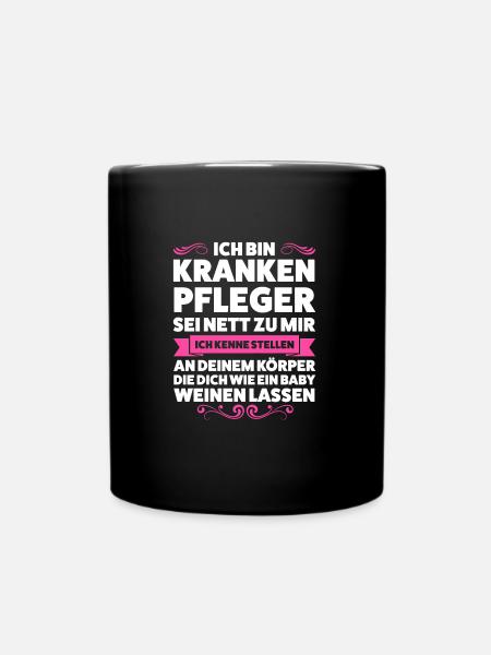 Krankenpfleger Beruf Pfleger Geschenk - Tasse einfarbig - Schwarz