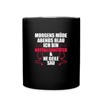 Notfallsanitäter Beruf Rettungsdienst Geschenk - Tasse einfarbig - Schwarz - Vorne