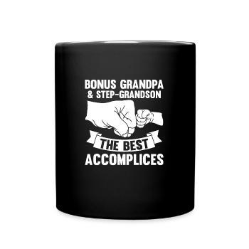 Stief-Opa Bonus-Opa Stief-Großvater Geschenk - Tasse einfarbig - Schwarz - Vorne