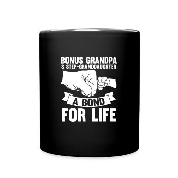 Stief-Opa Bonus-Opa Stief-Großvater Geschenk - Tasse einfarbig - Schwarz - Vorne