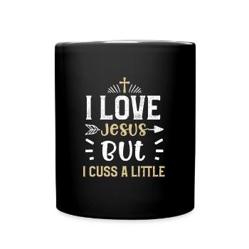 J’aime Jésus mais je jure un peu - Mug uni - noir - Devant