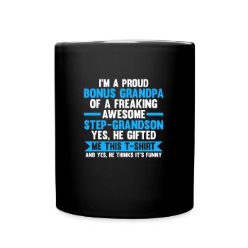 Stief-Opa Bonus-Opa Stief-Großvater Geschenk - Tasse einfarbig - Schwarz - Vorne