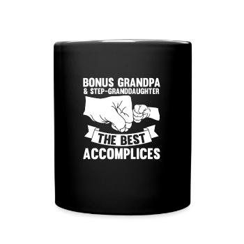 Stief-Opa Bonus-Opa Stief-Großvater Geschenk - Tasse einfarbig - Schwarz - Vorne