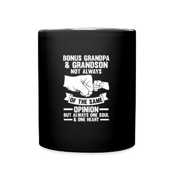 Stief-Opa Bonus-Opa Stief-Großvater Geschenk - Tasse einfarbig - Schwarz - Vorne