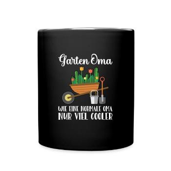 Garten Oma Gärtnern Geschenk - Tasse einfarbig - Schwarz - Vorne