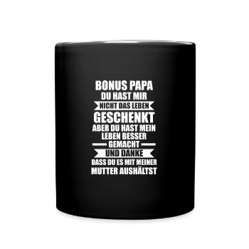 Bonus Papa Familie Bonus-Papa Geschenk - Tasse einfarbig - Schwarz - Vorne
