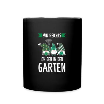 Garten-arbeit Gnome Gartenarbeit Geschenk - Tasse einfarbig - Schwarz - Vorne