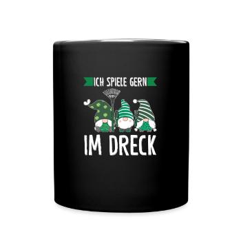 Garten-arbeit Gnome Gartenliebhaber Geschenk - Tasse einfarbig - Schwarz - Vorne