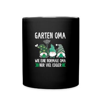 Garten Oma Gnome Gartenarbeit Geschenk - Tasse einfarbig - Schwarz - Vorne