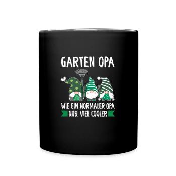 Garten Opa Gnome Hobbygärtner Geschenk - Tasse einfarbig - Schwarz - Vorne