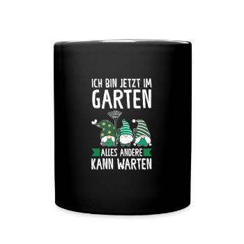 Garten-arbeit Gnome Gartenarbeit Geschenk - Tasse einfarbig - Schwarz - Vorne