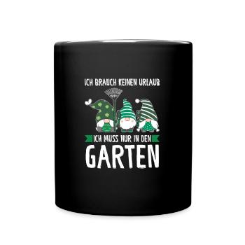 Garten-arbeit Gnome Gärtnern Geschenk - Tasse einfarbig - Schwarz - Vorne