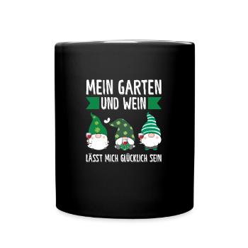Garten-arbeit Gnome Gartenarbeit Geschenk - Tasse einfarbig - Schwarz - Vorne