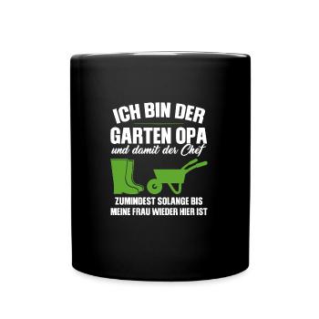 Garten Opa Gnome Gartenarbeit Geschenk - Tasse einfarbig - Schwarz - Vorne