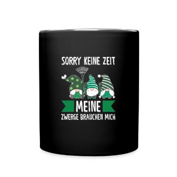 Garten-arbeit Gnome Gärtnern Geschenk - Tasse einfarbig - Schwarz - Vorne