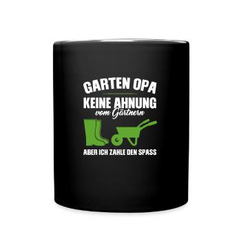 Garten Opa Gnome Großvater Geschenk - Tasse einfarbig - Schwarz - Vorne