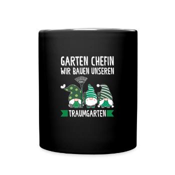 Garten-arbeit Gnome Gärtnerei Geschenk - Tasse einfarbig - Schwarz - Vorne