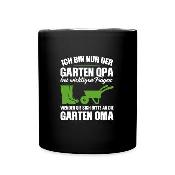 Garten Opa Gnome Gärtnern Geschenk - Tasse einfarbig - Schwarz - Vorne