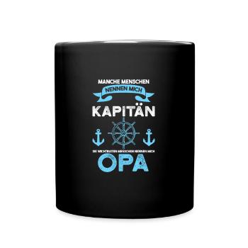 Boot Opa Großvater Geschenk - Tasse einfarbig - Schwarz - Vorne