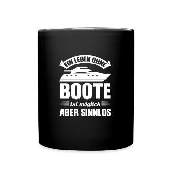 Boot Segeln Segler Geschenk - Tasse einfarbig - Schwarz - Vorne
