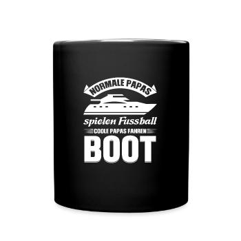 Boot Papa Segler Geschenk - Tasse einfarbig - Schwarz - Vorne