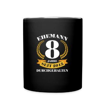 8. Hochzeitstag Ehemann Blecherne Hochzeit Geschen - Tasse einfarbig - Schwarz - Vorne