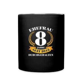 8. Hochzeitstag Ehefrau Blecherne Hochzeit Geschen - Tasse einfarbig - Schwarz - Vorne