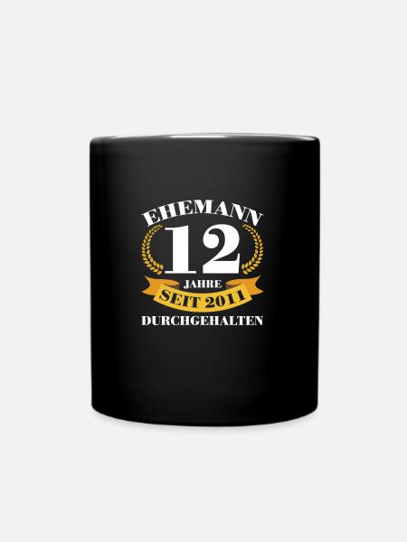 12. Hochzeitstag Ehemann Nickelhochzeit Geschenk - Tasse einfarbig - Schwarz