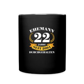 22. Hochzeitstag Ehemann Bronzehochzeit Geschenk - Tasse einfarbig - Schwarz - Vorne