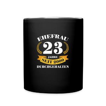 23. Hochzeitstag Ehefrau Titanhochzeit Geschenk - Tasse einfarbig - Schwarz - Vorne