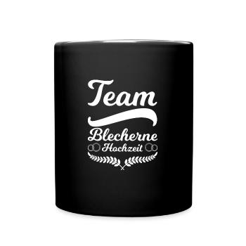 8. Hochzeitstag Ehepaar Blecherne Hochzeit Geschen - Tasse einfarbig - Schwarz - Vorne