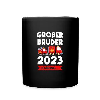 Großer Bruder 2023 Feuerwehr Grosser Bruder 2023 G - Tasse einfarbig - Schwarz - Vorne