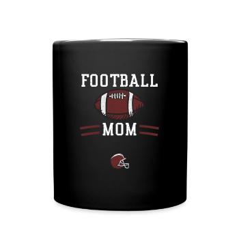 Football Mom - Football - Tasse einfarbig - Schwarz - Vorne
