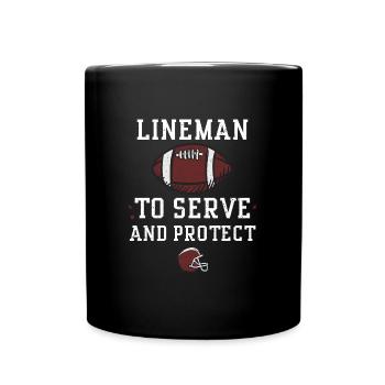 Monteur de lignes pour servir et protéger - Mug uni - noir - Devant