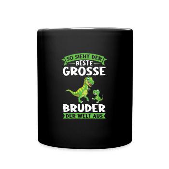 Großer Bruder Dinosaurier Grosser Bruder Geschenk - Tasse einfarbig - Schwarz - Vorne
