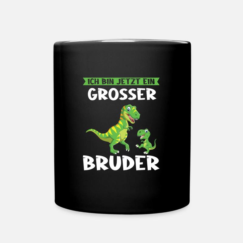 T-Rex Dino Dinosaurier Grosser Bruder Geschenk - Tasse einfarbig - Schwarz