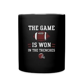 The game is won in the trenches - Tasse einfarbig - Schwarz - Vorne