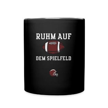 Ruhm auf dem Spielfeld - Football - Tasse einfarbig - Schwarz - Vorne