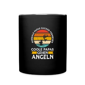 Angler Opa Großvater Geschenk - Tasse einfarbig - Schwarz - Vorne