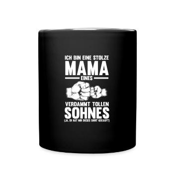 Große Schwester 2023 Eule Grosse Schwester 2023 Ge - Tasse einfarbig - Schwarz - Vorne