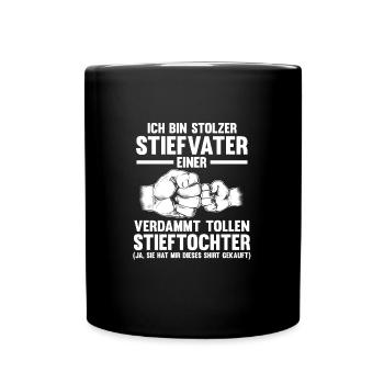 Große Schwester Eule Grosse Schwester Geschenk - Tasse einfarbig - Schwarz - Vorne