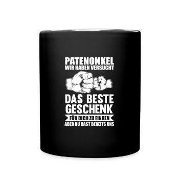 Onkel & Nichte Familie Onkel Geschenk - Tasse einfarbig - Schwarz - Vorne