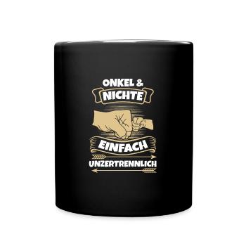 Onkel & Nichte Familie Onkels Geschenk - Tasse einfarbig - Schwarz - Vorne