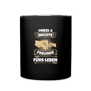 Onkel & Nichte Familie Onkels Geschenk - Tasse einfarbig - Schwarz - Vorne