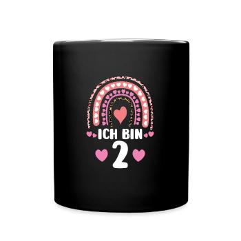 1.Geburtstag Regenbogen 1 Jahr alt Geschenk - Tasse einfarbig - Schwarz - Vorne