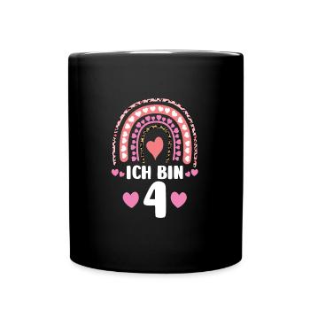 3.Geburtstag Regenbogen 3 Jahre alt Geschenk - Tasse einfarbig - Schwarz - Vorne