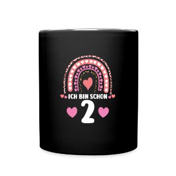 1.Geburtstag Regenbogen 1 Jahr alt Geschenk - Tasse einfarbig - Schwarz - Vorne