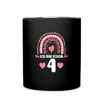 3.Geburtstag Regenbogen 3 Jahre alt Geschenk - Tasse einfarbig - Schwarz - Vorne